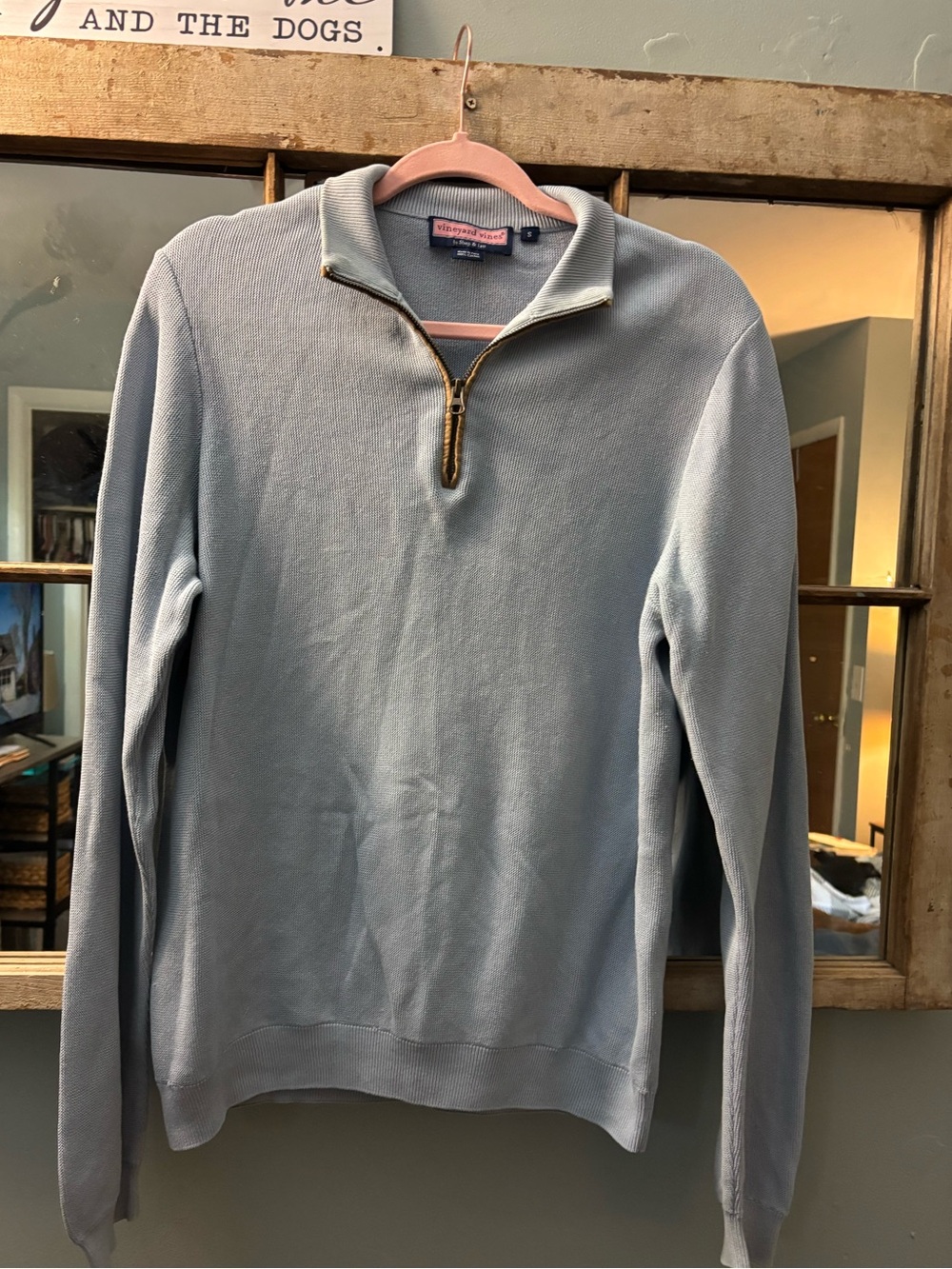 Vineyard Vines Men’s Light Blue Quarter-Zip Pullover Sweater